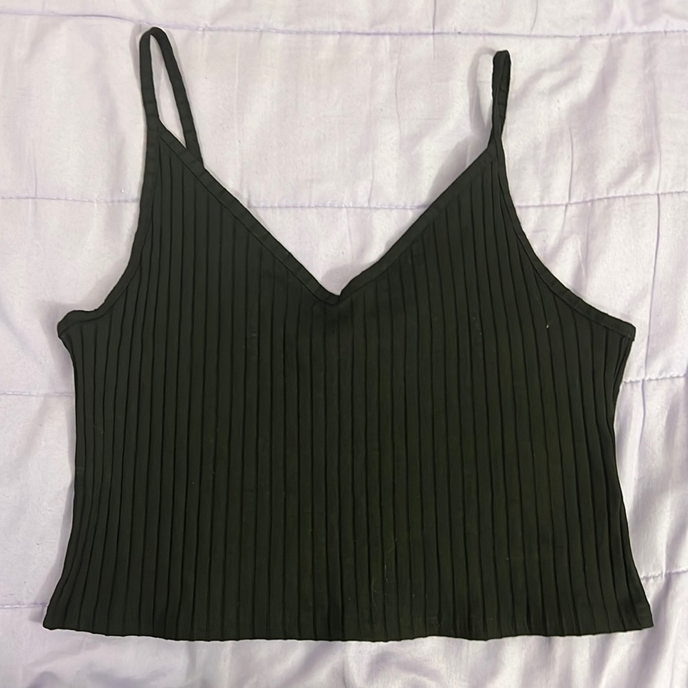 h&m black ribbed tank